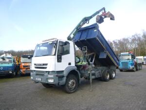 Iveco AD260T33 6X4 RHD tipper + HMF crane