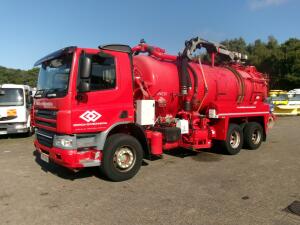 D.A.F. CF 75.310 6x4 RHD Whale vacuum tank 11.8 m3 / 2 comp