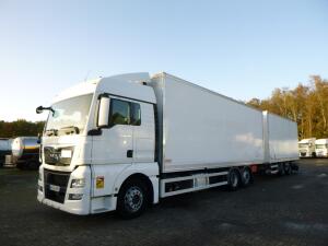 M.A.N. TGX 26.440 6X2 high volume + Fruehauf closed box trailer