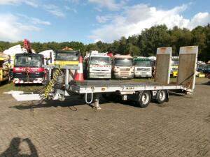 King 2-axle platform drawbar trailer 14t + ramps