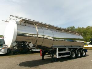 Crane Fruehauf Chemical tank inox 37.3 m3 / 1 comp + pump