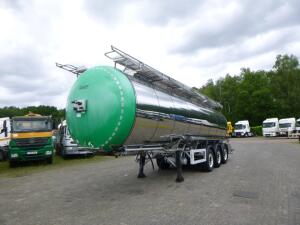 Feldbinder Chemical (non ADR) tank inox 34 m3 / 3 comp