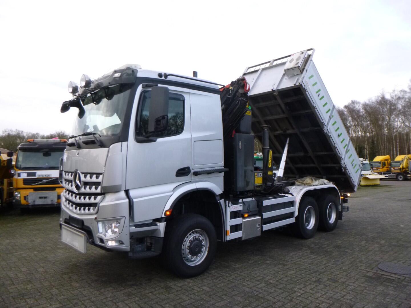 Mercedes Arocs 3351 6x6 tipper + Palfinger PK 34002-SH E | Vrachtwagen | Kraanwagen